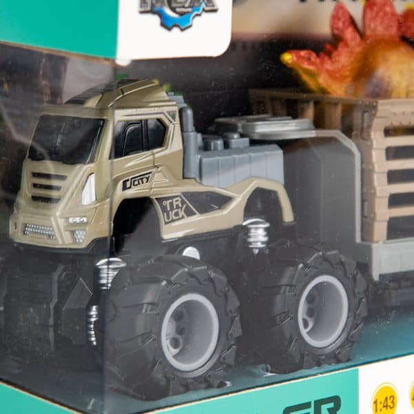 Jeep met aanhanger dino Stegosaurus 2