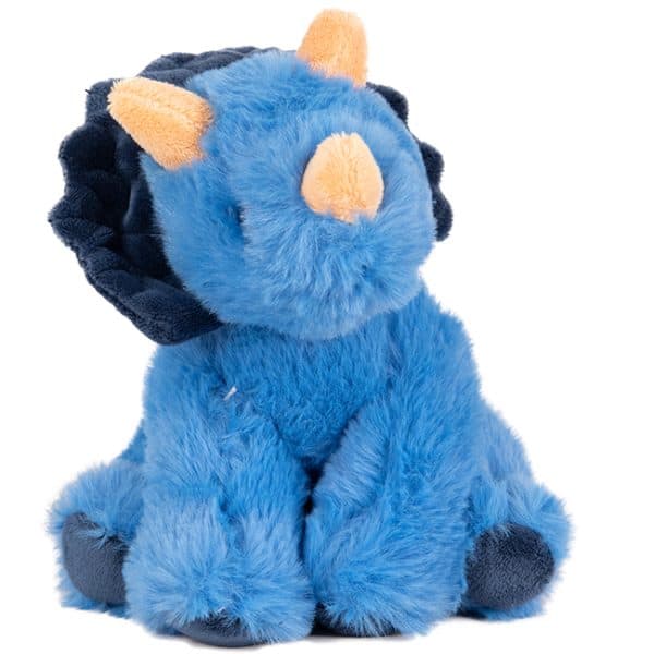 Triceratops pluche knuffel blauw vooraanzicht