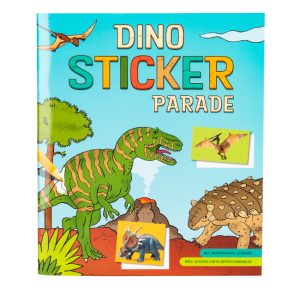 Dino kleur- en plakboek sticker parade